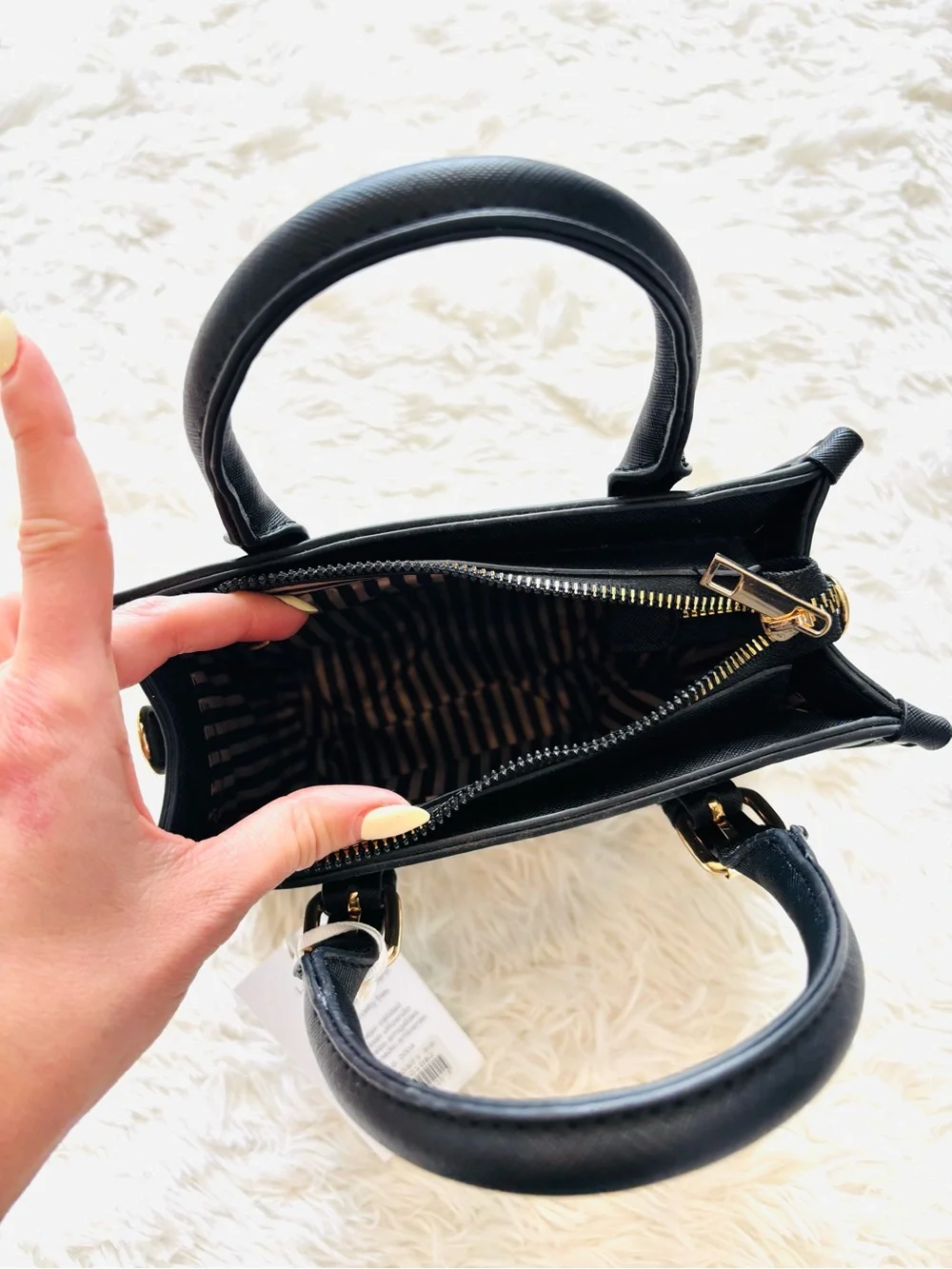 🤍New! Black Structured Crossbody Top-Handle Women's Bag
